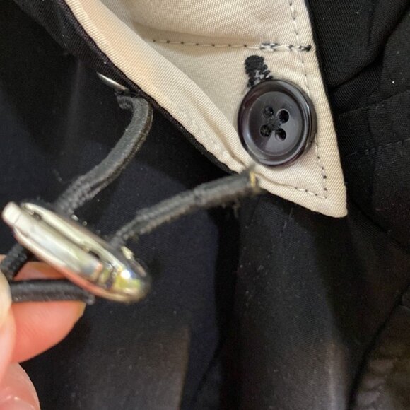 Liz Claiborne Spring All Weather Mid Length Coat Jacket Zip Removable Hood Large - Picture 6 of 9